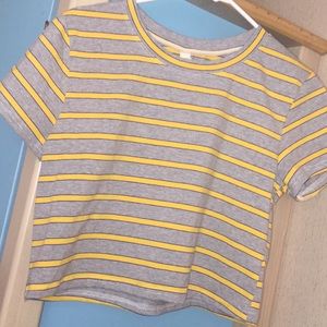 Gray & Yellow Stripes Tee